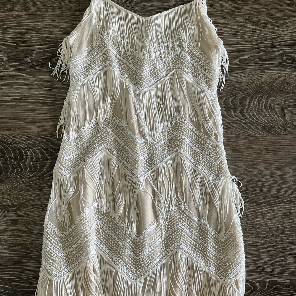 White fringe dress
